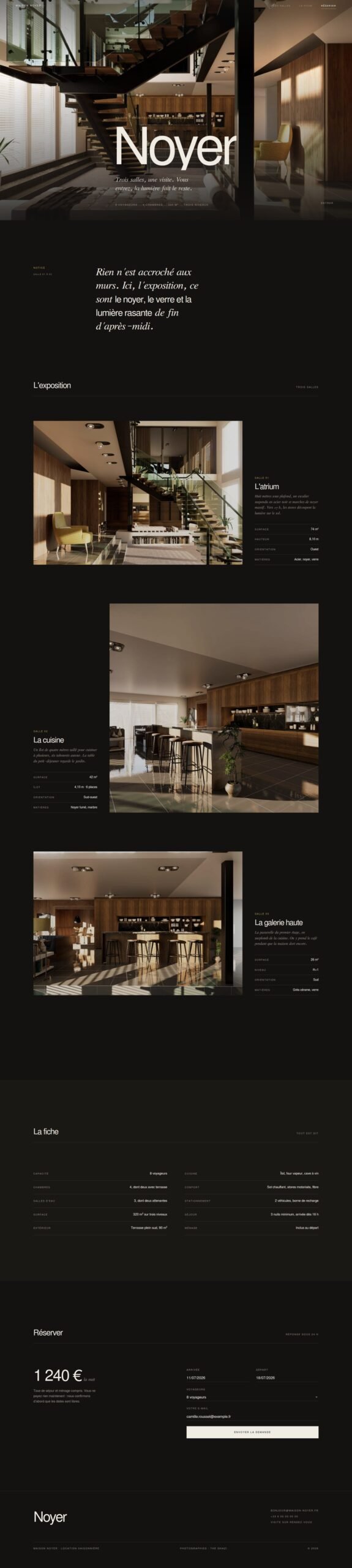 Maison Noyer, location de prestige (projet de démonstration) — page complète